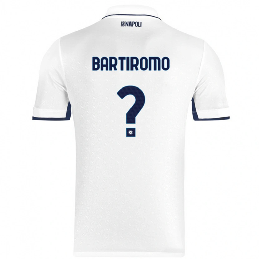 Danxen Bambino Maglia Niccolo Bartiromo #0 Bianco Blu Reale Kit Gara Away 2024/25 Maglietta