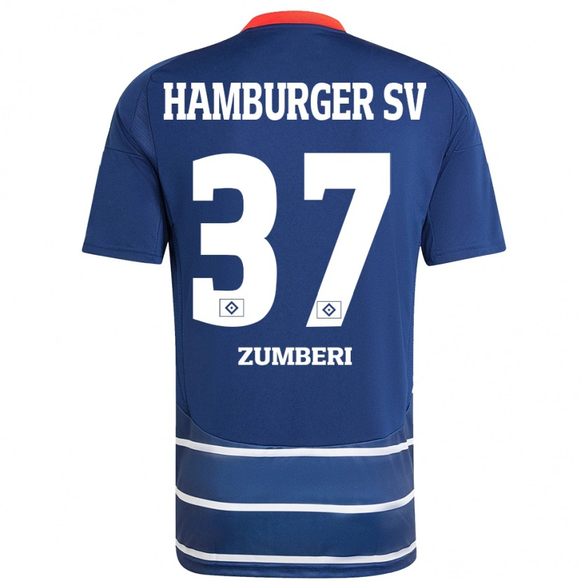 Danxen Bambino Maglia Valon Zumberi #37 Blu Scuro Kit Gara Away 2024/25 Maglietta