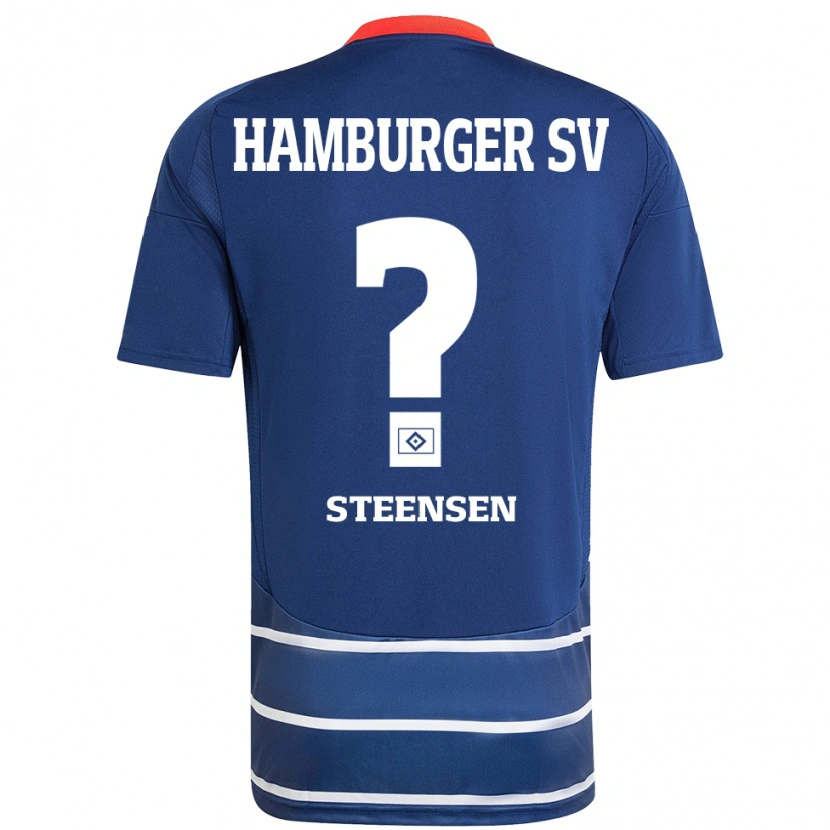 Danxen Bambino Maglia Mika Steensen #0 Blu Scuro Kit Gara Away 2024/25 Maglietta