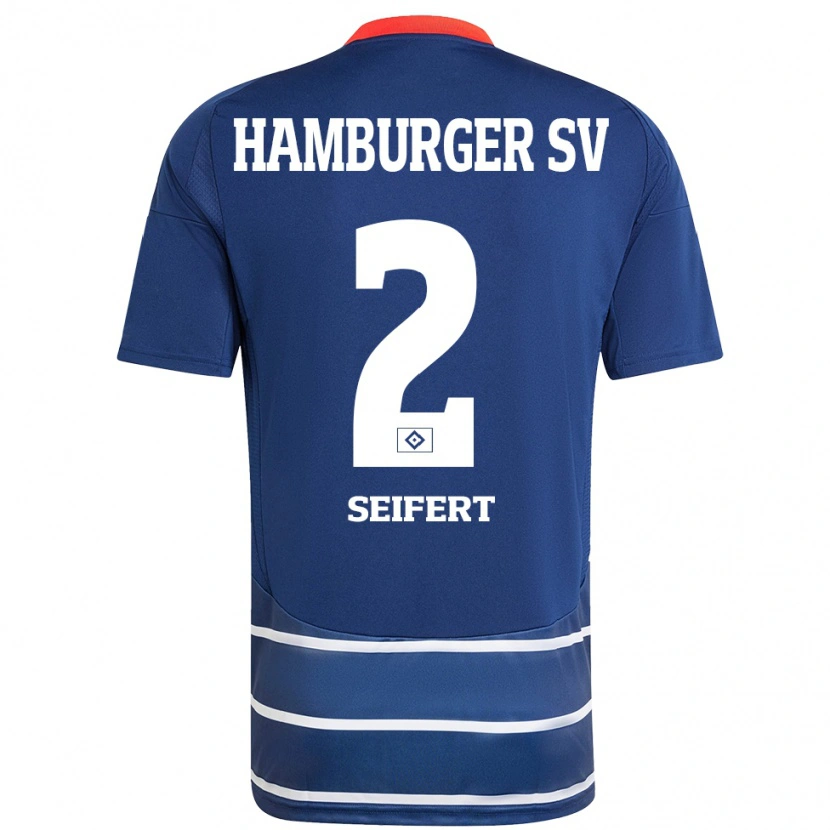 Danxen Bambino Maglia Luis Seifert #2 Blu Scuro Kit Gara Away 2024/25 Maglietta