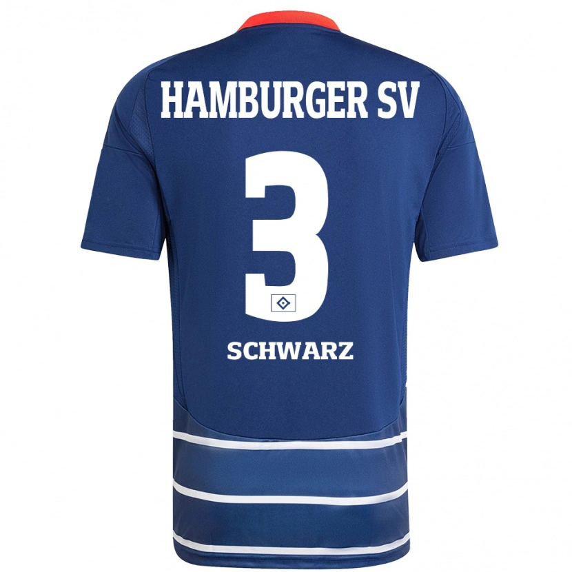 Danxen Bambino Maglia Jannick Schwarz #3 Blu Scuro Kit Gara Away 2024/25 Maglietta