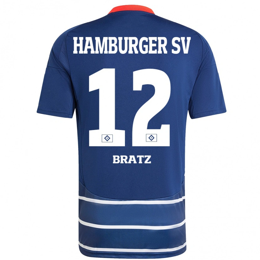 Danxen Bambino Maglia Julian Brätz #12 Blu Scuro Kit Gara Away 2024/25 Maglietta