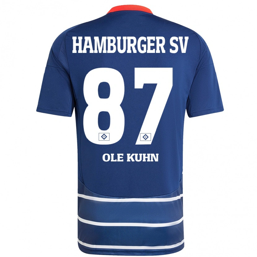 Danxen Bambino Maglia Niklas Ole Kühn #87 Blu Scuro Kit Gara Away 2024/25 Maglietta