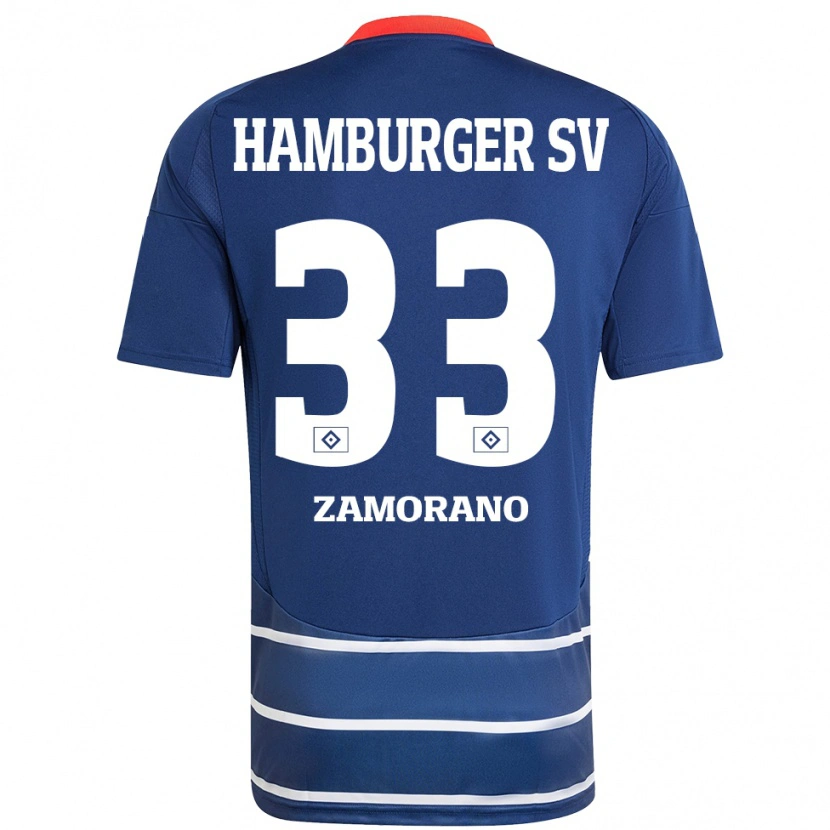 Danxen Bambino Maglia Jolina Zamorano #33 Blu Scuro Kit Gara Away 2024/25 Maglietta