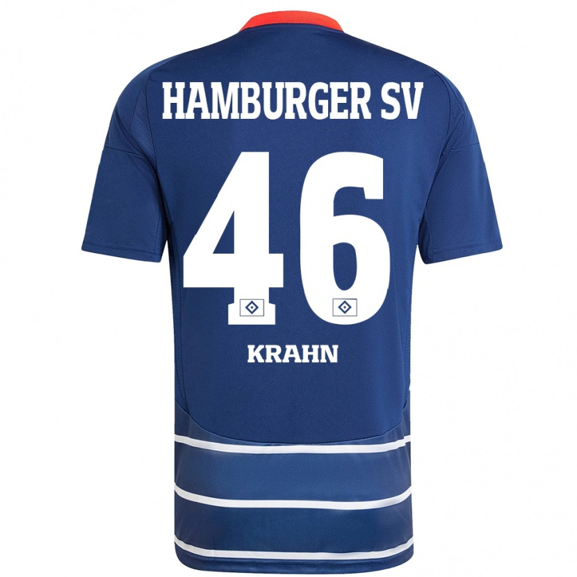 Danxen Bambino Maglia Elijah Krahn #46 Blu Scuro Kit Gara Away 2024/25 Maglietta