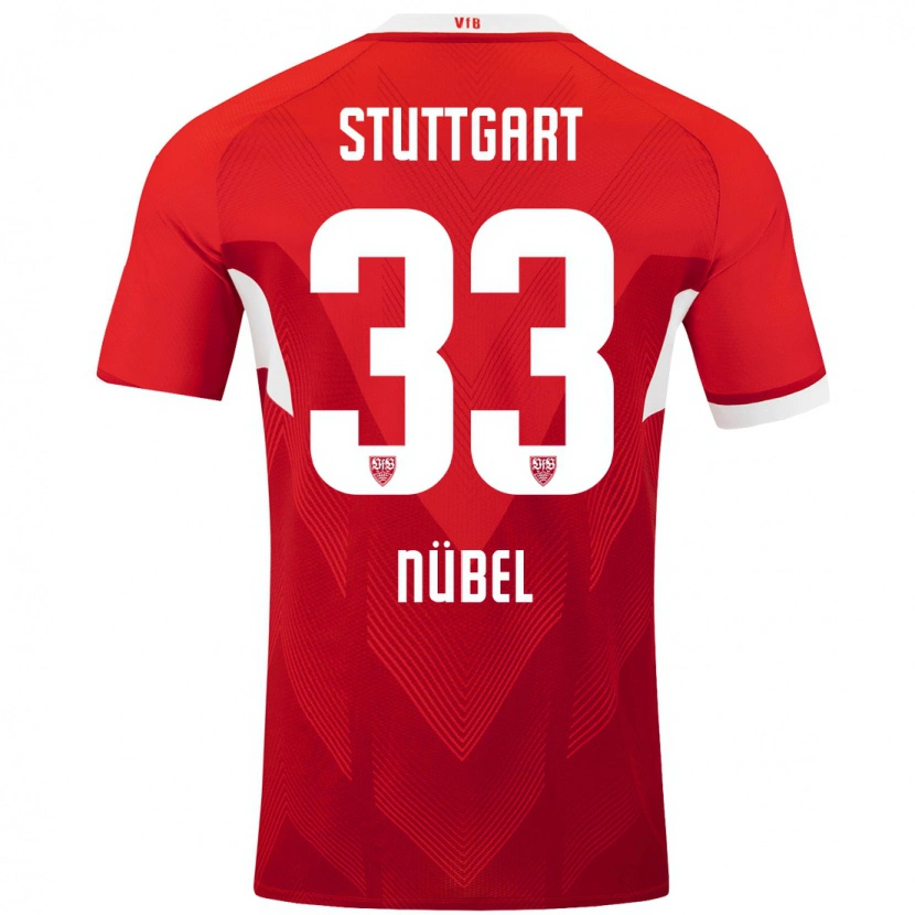 Danxen Bambino Maglia Alexander Nübel #33 Rosso Bianco Kit Gara Away 2024/25 Maglietta