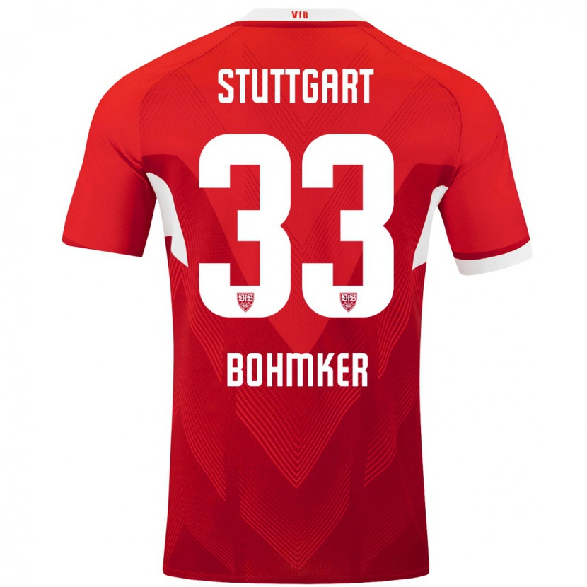 Danxen Bambino Maglia Finn Böhmker #33 Rosso Bianco Kit Gara Away 2024/25 Maglietta
