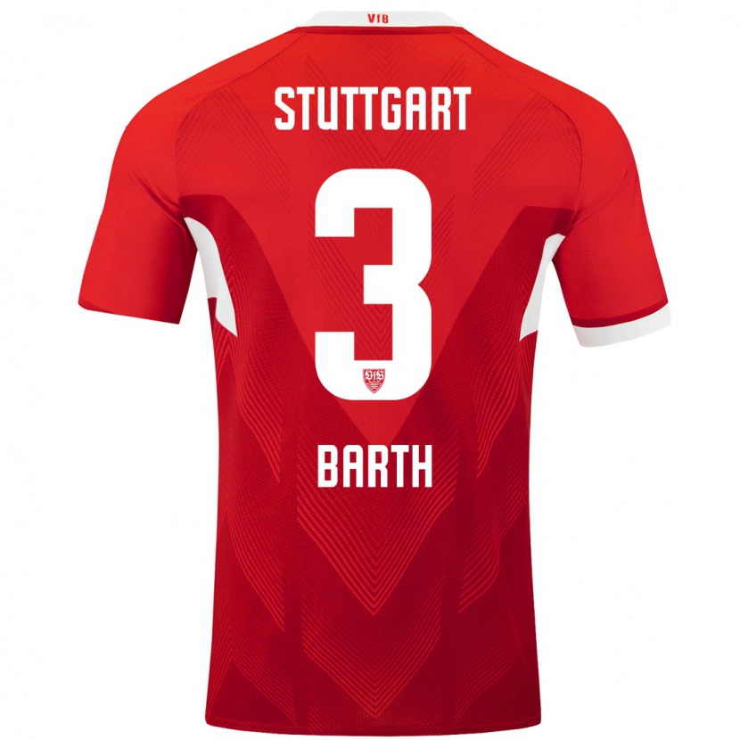 Danxen Bambino Maglia Lara Barth #3 Rosso Bianco Kit Gara Away 2024/25 Maglietta
