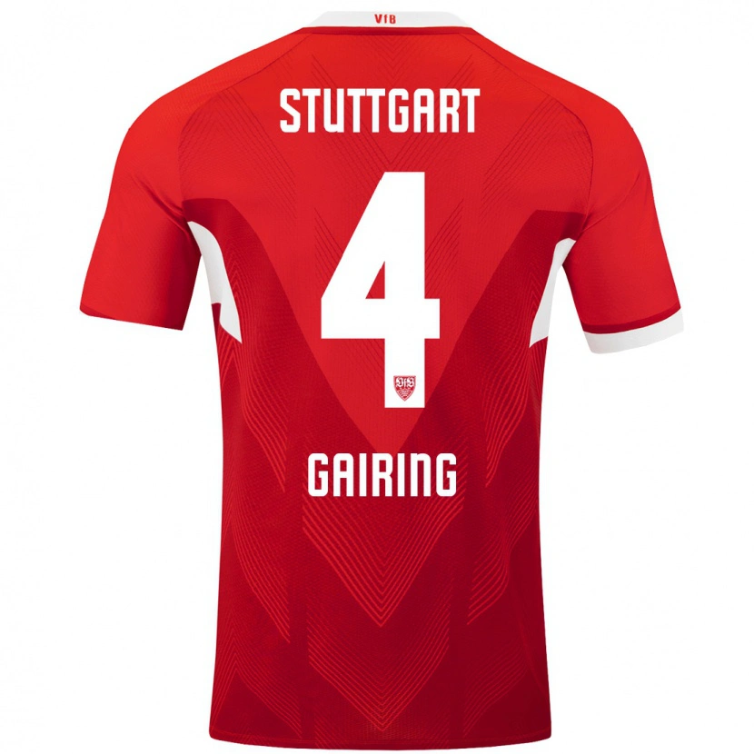 Danxen Bambino Maglia Nadine Gairing #4 Rosso Bianco Kit Gara Away 2024/25 Maglietta