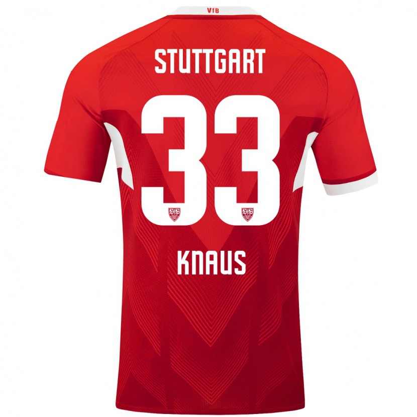 Danxen Bambino Maglia Jessica Knaus #33 Rosso Bianco Kit Gara Away 2024/25 Maglietta
