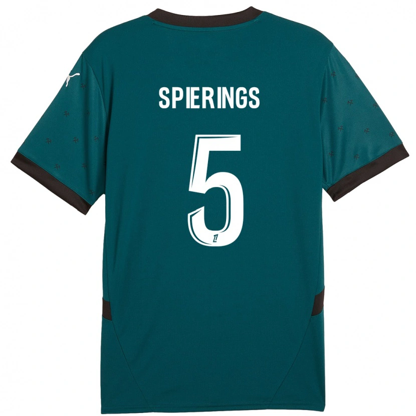 Danxen Bambino Maglia Stijn Spierings #5 Verde Scuro Kit Gara Away 2024/25 Maglietta