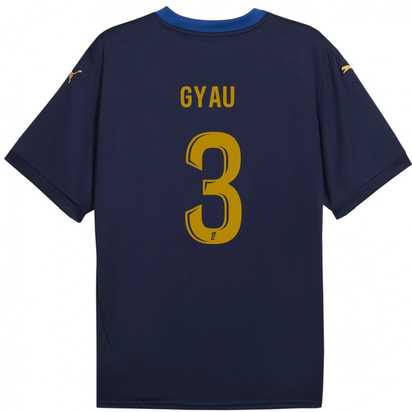 Danxen Bambino Maglia Mia Gyau #3 Blu Navy Kit Gara Away 2024/25 Maglietta