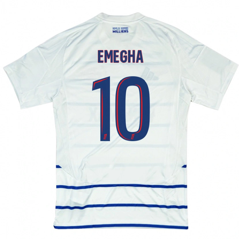 Danxen Bambino Maglia Emanuel Emegha #10 Bianco Blu Kit Gara Away 2024/25 Maglietta
