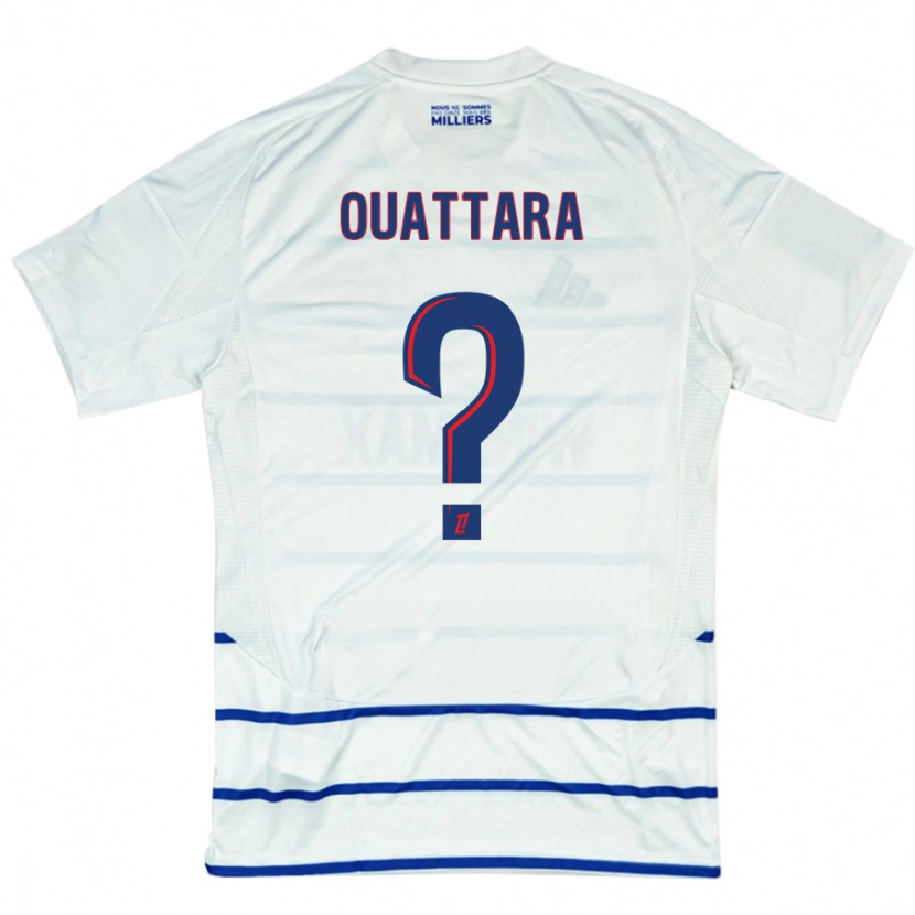 Danxen Bambino Maglia Abdoul Ouattara #0 Bianco Blu Kit Gara Away 2024/25 Maglietta