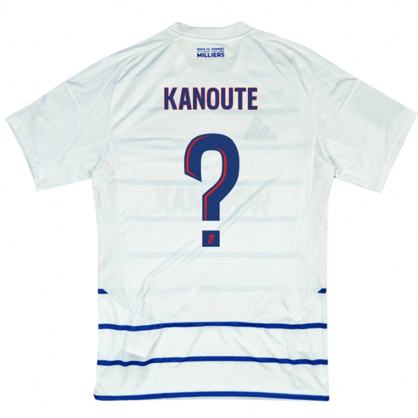Danxen Bambino Maglia Mahamadou Kanouté #0 Bianco Blu Kit Gara Away 2024/25 Maglietta