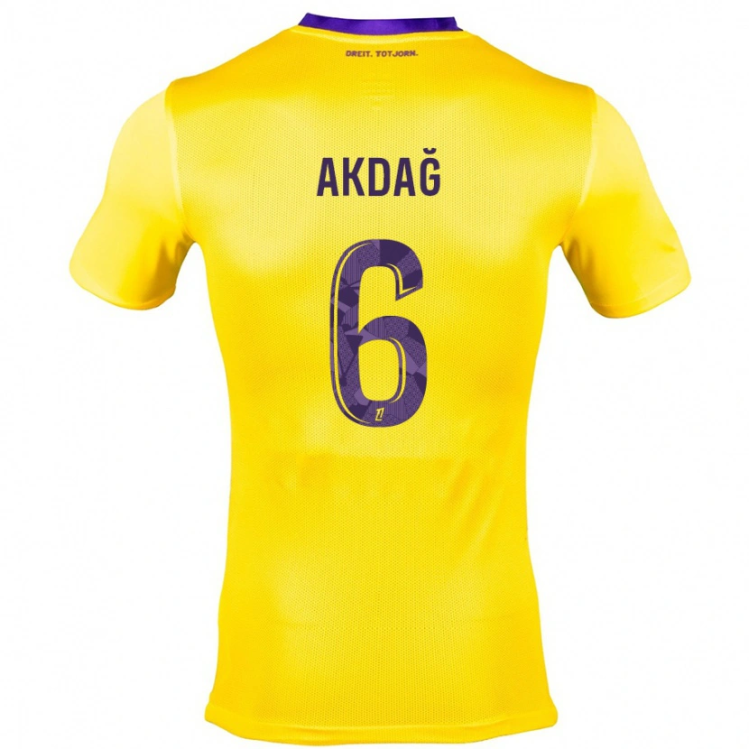 Danxen Bambino Maglia Ümit Akdağ #6 Giallo Viola Kit Gara Away 2024/25 Maglietta
