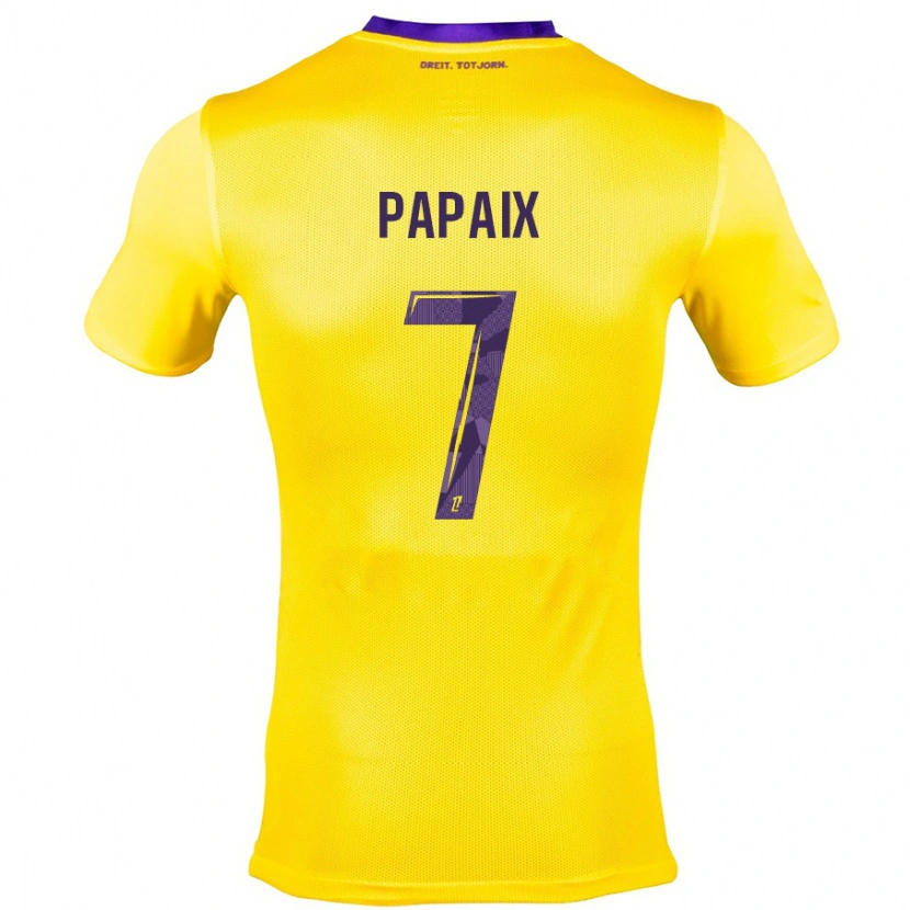 Danxen Bambino Maglia Marie Papaix #7 Giallo Viola Kit Gara Away 2024/25 Maglietta