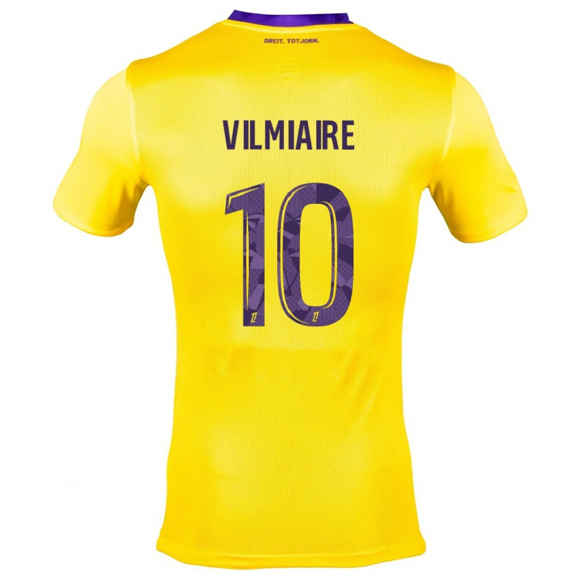 Danxen Bambino Maglia Kelly Vilmiaire #10 Giallo Viola Kit Gara Away 2024/25 Maglietta