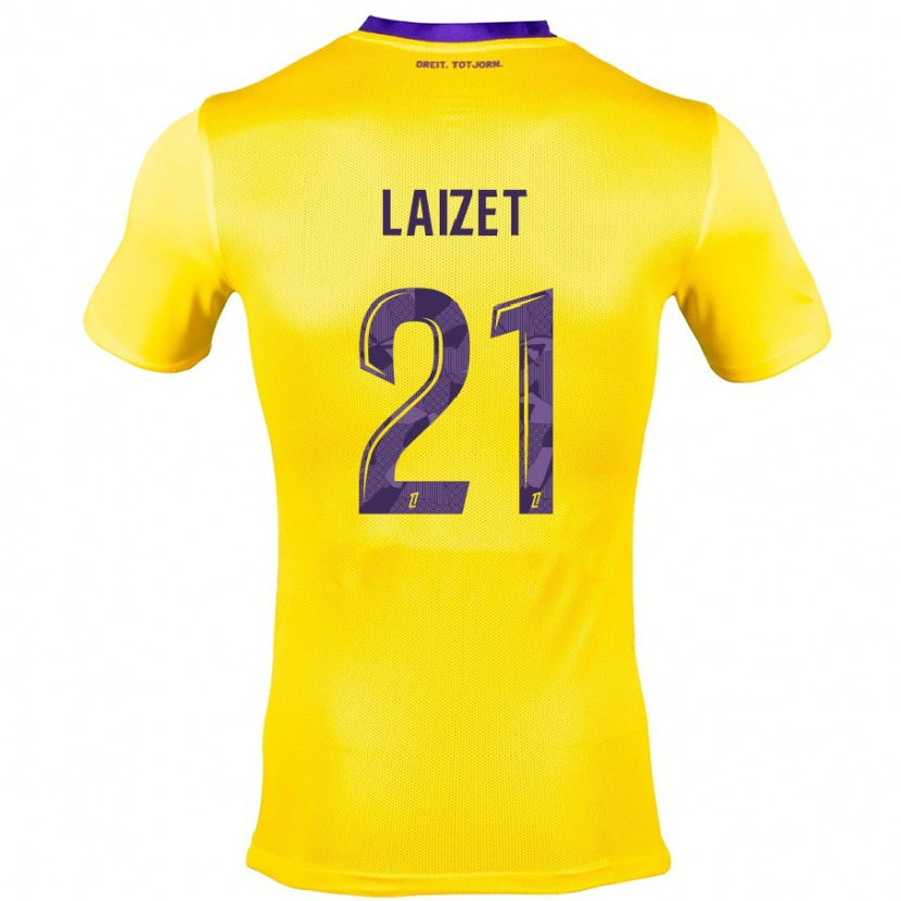Danxen Bambino Maglia Emma Laizet #21 Giallo Viola Kit Gara Away 2024/25 Maglietta