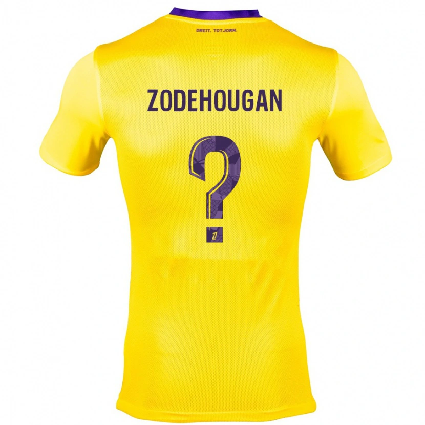 Danxen Bambino Maglia Yanis Zodehougan #0 Giallo Viola Kit Gara Away 2024/25 Maglietta