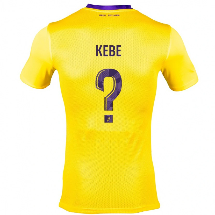 Danxen Bambino Maglia Mamadou Kébé #0 Giallo Viola Kit Gara Away 2024/25 Maglietta