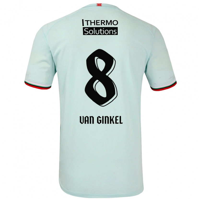 Danxen Bambino Maglia Danique Van Ginkel #8 Verde Chiaro Kit Gara Away 2024/25 Maglietta
