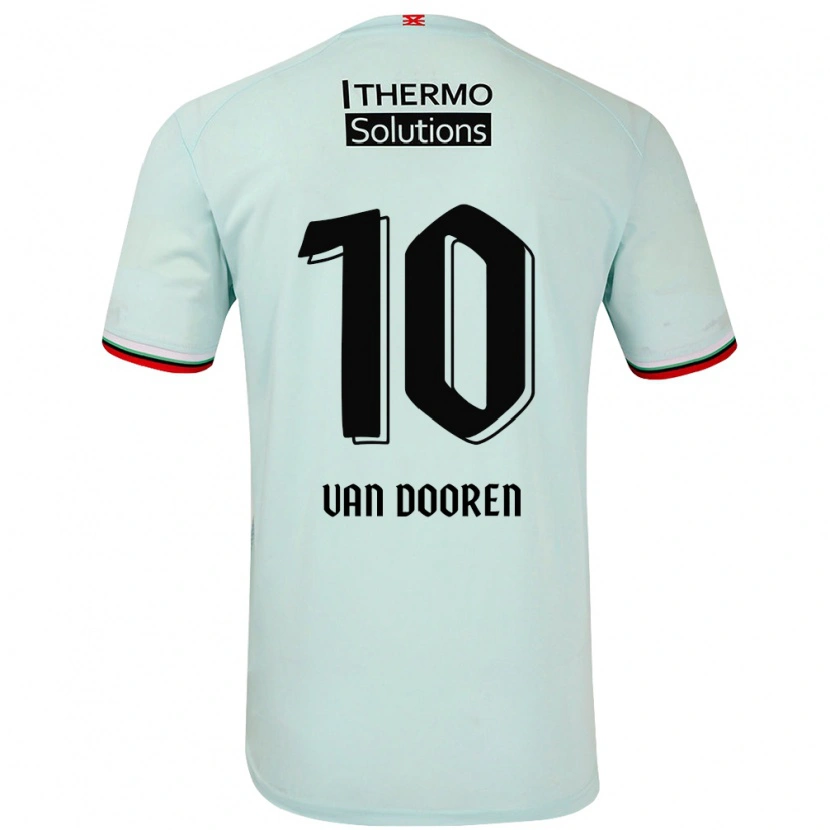 Danxen Bambino Maglia Kayleigh Van Dooren #10 Verde Chiaro Kit Gara Away 2024/25 Maglietta