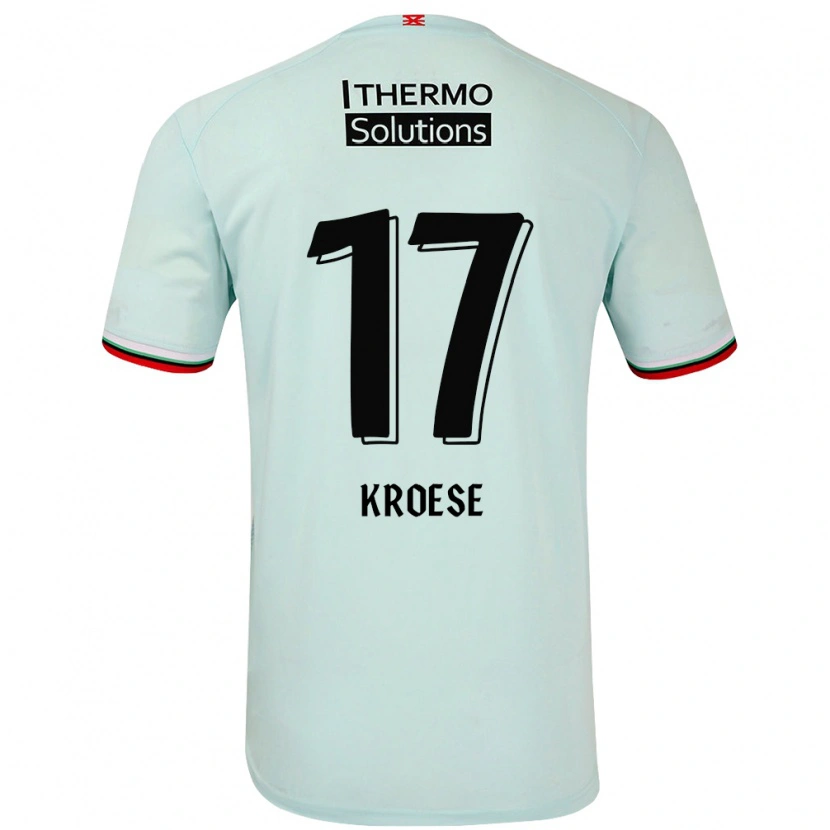 Danxen Bambino Maglia Fieke Kroese #17 Verde Chiaro Kit Gara Away 2024/25 Maglietta