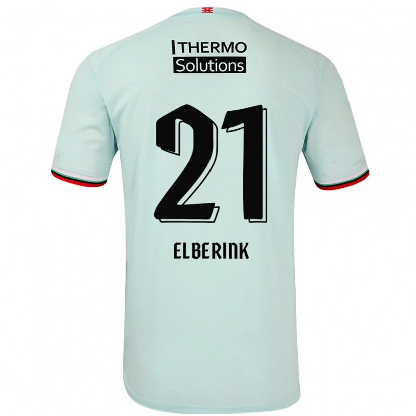 Danxen Bambino Maglia Eva Oude Elberink #21 Verde Chiaro Kit Gara Away 2024/25 Maglietta