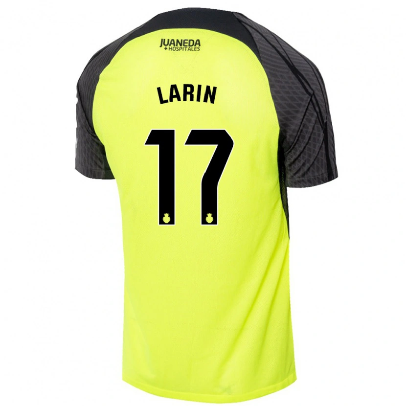 Danxen Bambino Maglia Cyle Larin #17 Verde Fluorescente Nero Kit Gara Away 2024/25 Maglietta