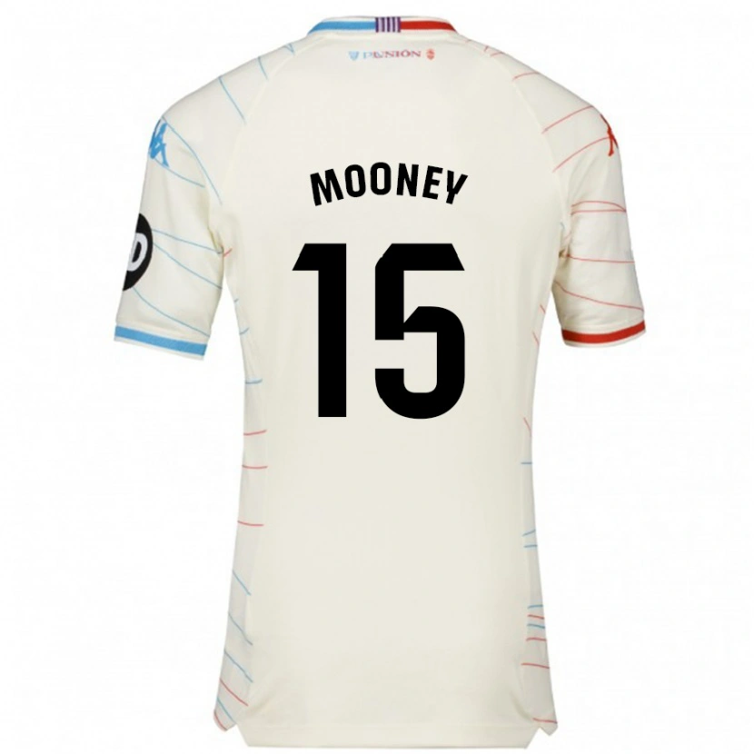 Danxen Bambino Maglia Fionn Mooney #15 Bianco Rosso Blu Kit Gara Away 2024/25 Maglietta