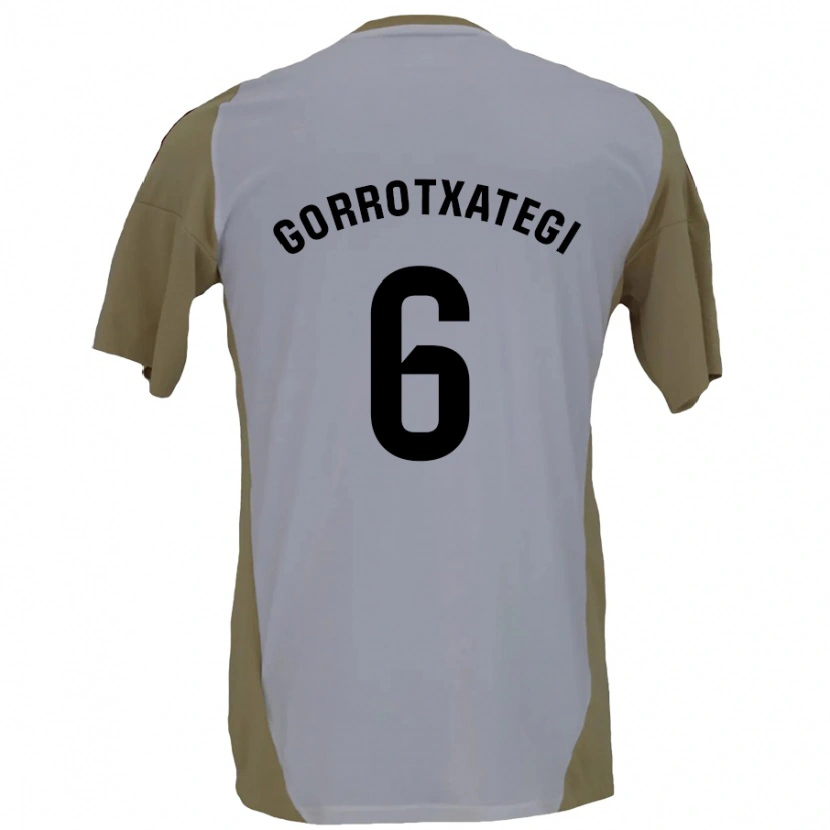 Danxen Bambino Maglia Jon Gorrotxategi #6 Marrone Bianco Kit Gara Away 2024/25 Maglietta