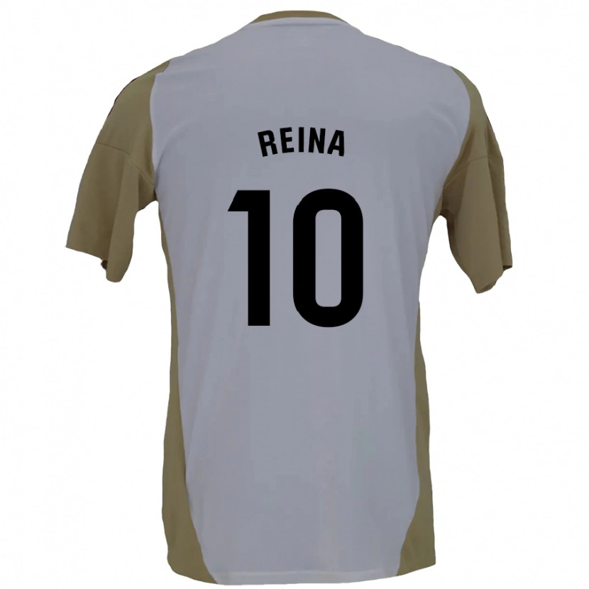 Danxen Bambino Maglia Alberto Reina #10 Marrone Bianco Kit Gara Away 2024/25 Maglietta