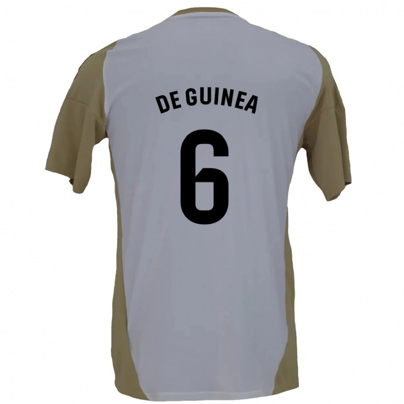 Danxen Bambino Maglia Asier Ortiz De Guinea #6 Marrone Bianco Kit Gara Away 2024/25 Maglietta