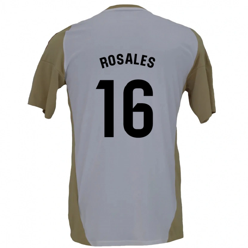 Danxen Bambino Maglia Diego Rosales #16 Marrone Bianco Kit Gara Away 2024/25 Maglietta