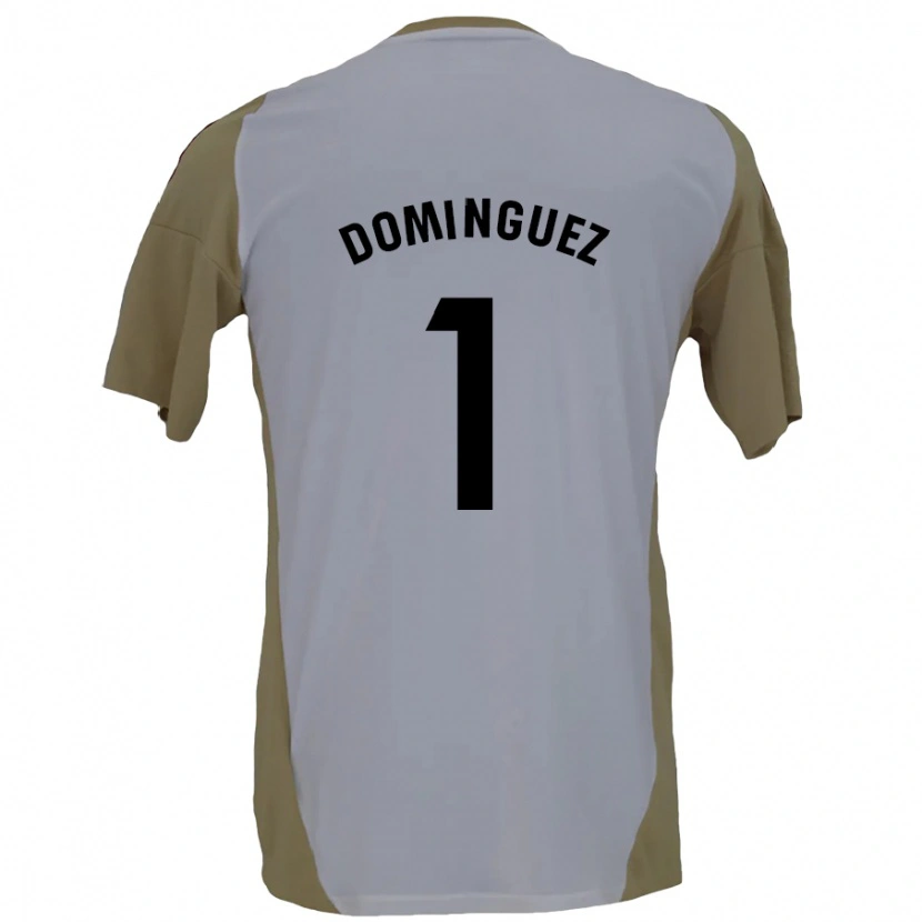 Danxen Bambino Maglia Iago Domínguez #1 Marrone Bianco Kit Gara Away 2024/25 Maglietta