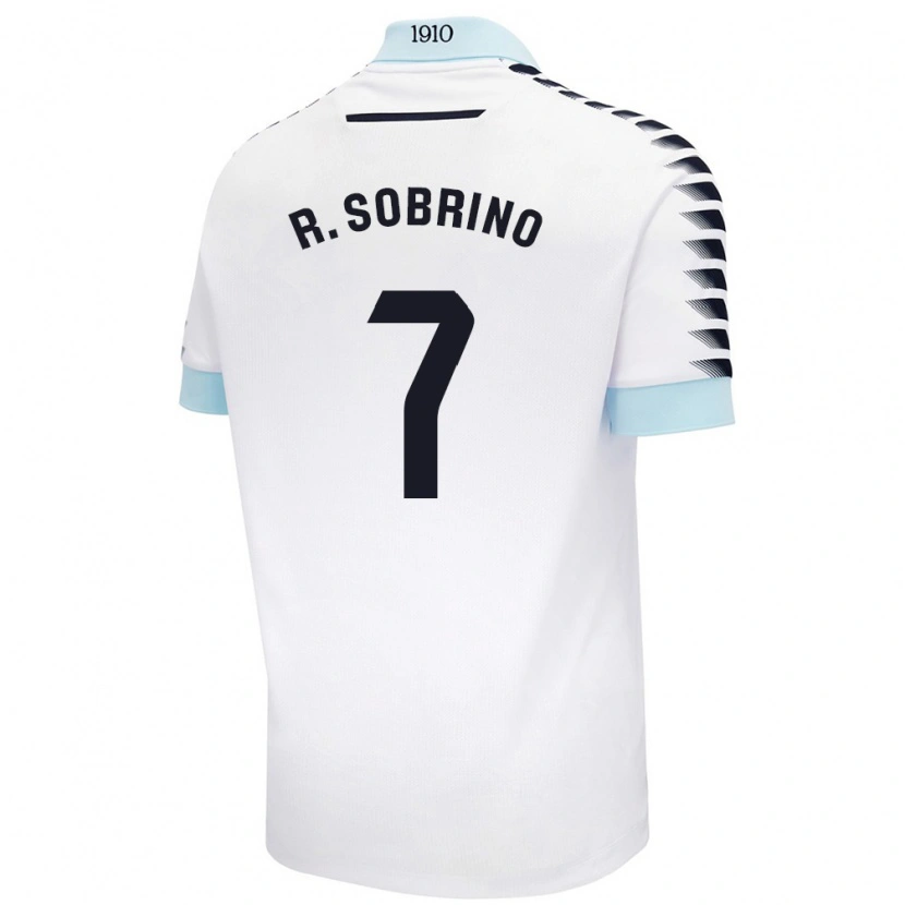 Danxen Bambino Maglia Rubén Sobrino #7 Bianco Blu Kit Gara Away 2024/25 Maglietta