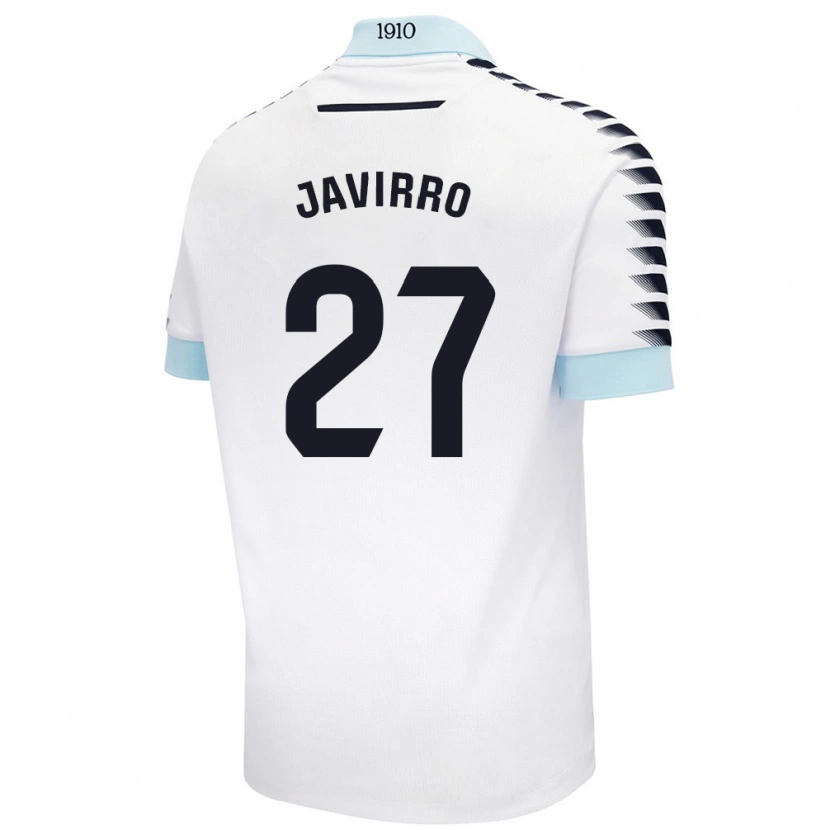 Danxen Bambino Maglia Javirro #27 Bianco Blu Kit Gara Away 2024/25 Maglietta