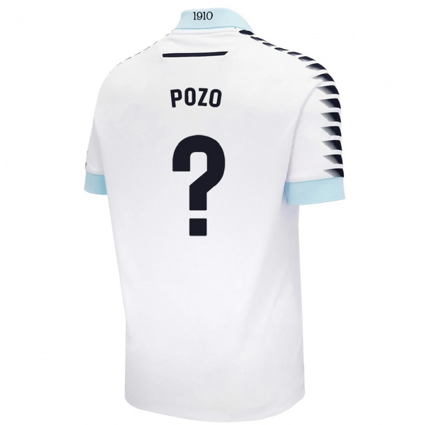 Danxen Bambino Maglia Nicholas Pozo #0 Bianco Blu Kit Gara Away 2024/25 Maglietta
