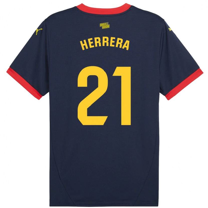 Danxen Bambino Maglia Yangel Herrera #21 Rosso Navy Kit Gara Away 2024/25 Maglietta