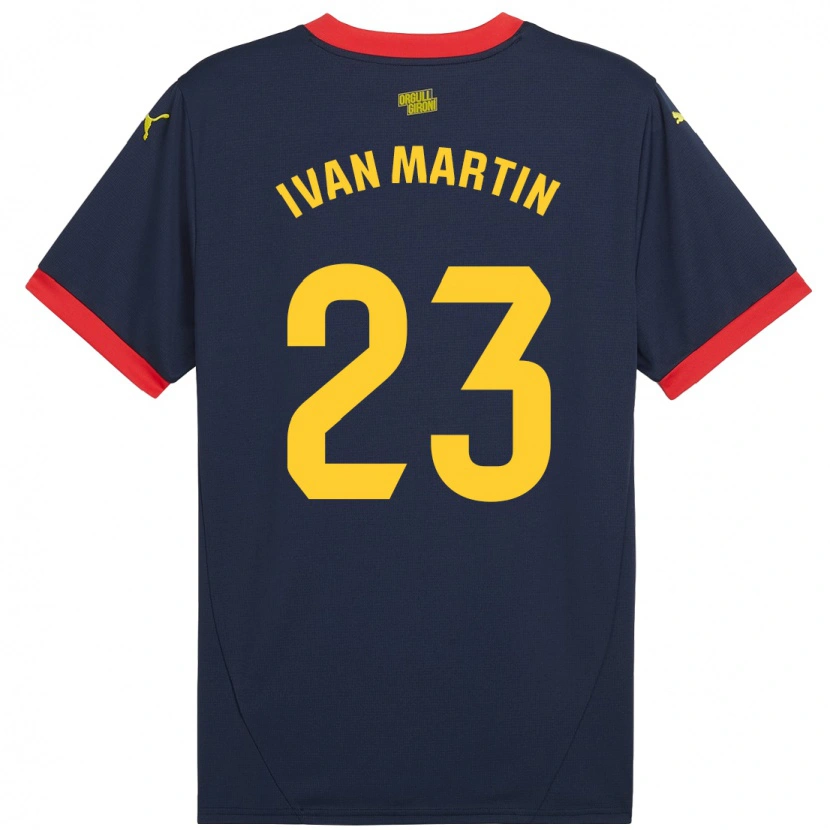 Danxen Bambino Maglia Iván Martín #23 Rosso Navy Kit Gara Away 2024/25 Maglietta