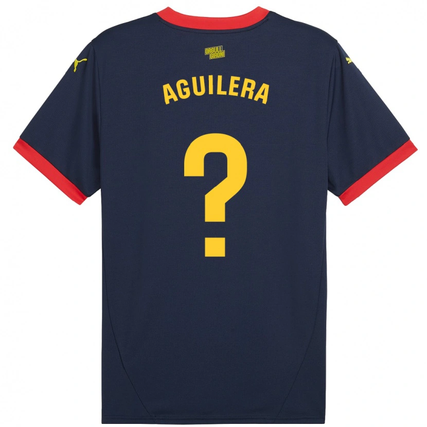 Danxen Bambino Maglia Oriol Aguilera #0 Rosso Navy Kit Gara Away 2024/25 Maglietta