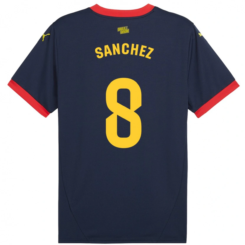 Danxen Bambino Maglia Miguel Ángel Sánchez #8 Rosso Navy Kit Gara Away 2024/25 Maglietta