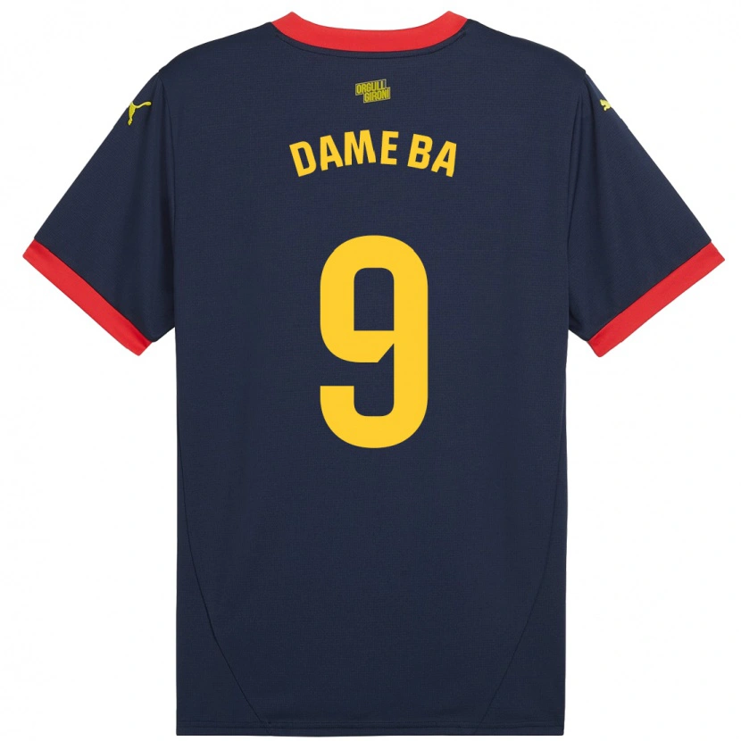 Danxen Bambino Maglia Papa Dame Ba #9 Rosso Navy Kit Gara Away 2024/25 Maglietta