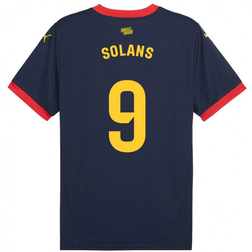 Danxen Bambino Maglia Sergi Solans #9 Rosso Navy Kit Gara Away 2024/25 Maglietta