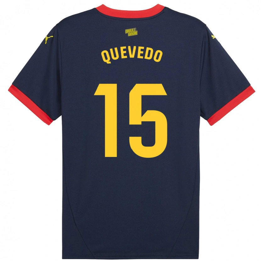 Danxen Bambino Maglia Erik Quevedo #15 Rosso Navy Kit Gara Away 2024/25 Maglietta