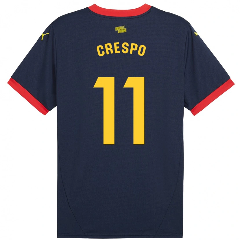 Danxen Bambino Maglia Lydia Crespo #11 Rosso Navy Kit Gara Away 2024/25 Maglietta