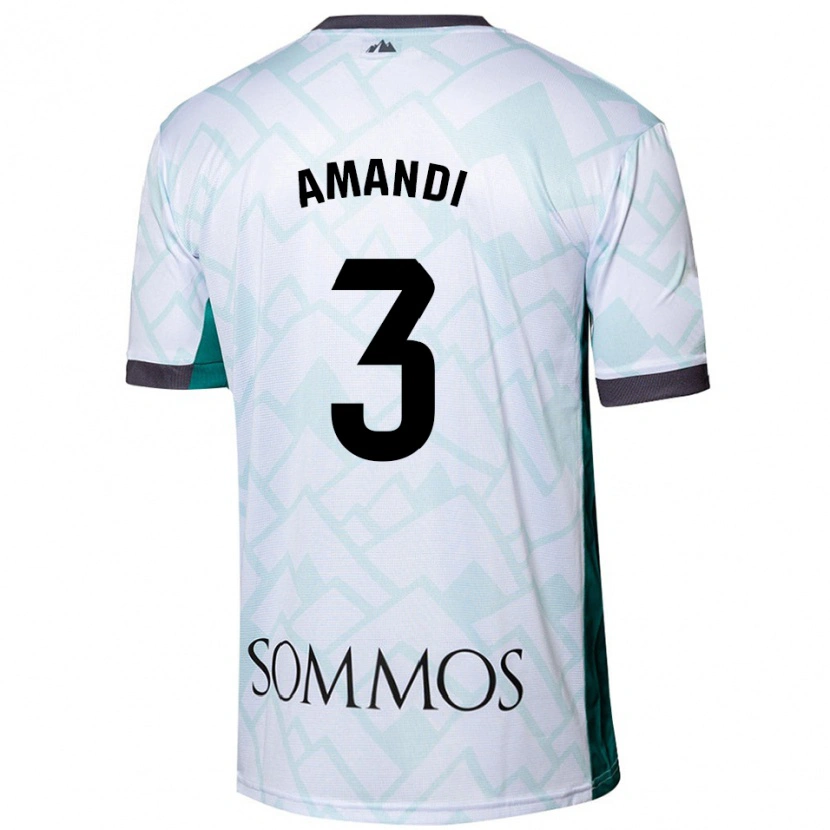 Danxen Bambino Maglia Iván Amandi #3 Bianco Verde Kit Gara Away 2024/25 Maglietta