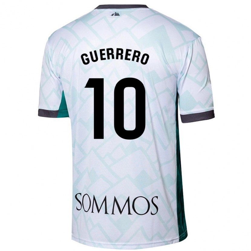 Danxen Bambino Maglia Fernando Guerrero #10 Bianco Verde Kit Gara Away 2024/25 Maglietta