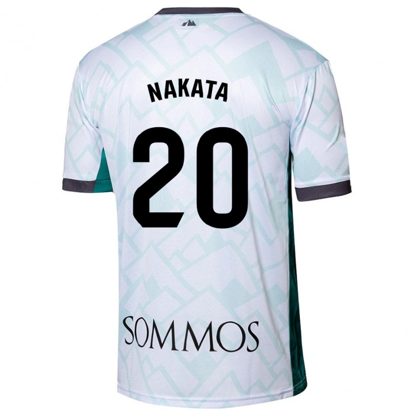 Danxen Bambino Maglia Yuki Nakata #20 Bianco Verde Kit Gara Away 2024/25 Maglietta